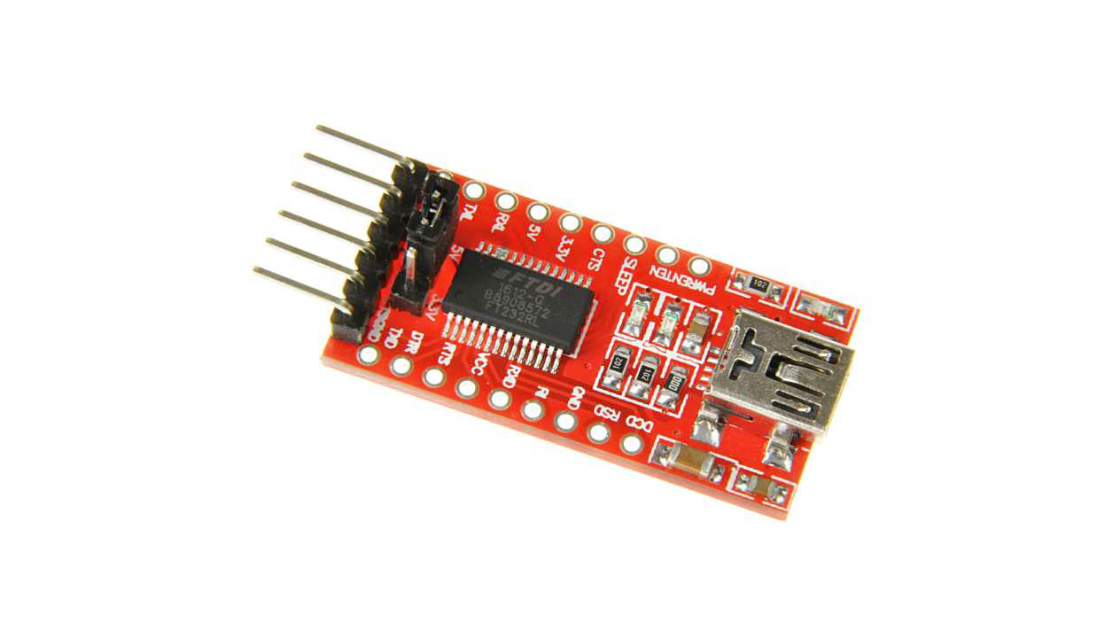 Rouge FT232RL FTDI Mini USB à TTL Serial Converter Adaptateur FT232RL USB en Serial Mini USB à TTL Adapter Board pour Arduino