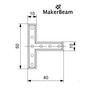 MakerBeam 1 piece of T bracket