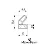 MakerBeam 1 piece of 45 degree bracket