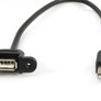 Panel mount USB cable - A male to A female