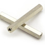 Brass hex spacer 35 mm, F/F, M3, nickel plated